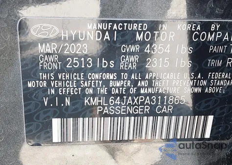 2023 Hyundai Sonata Sel from USA, damaged, VIN KMHL64JAXPA311865
